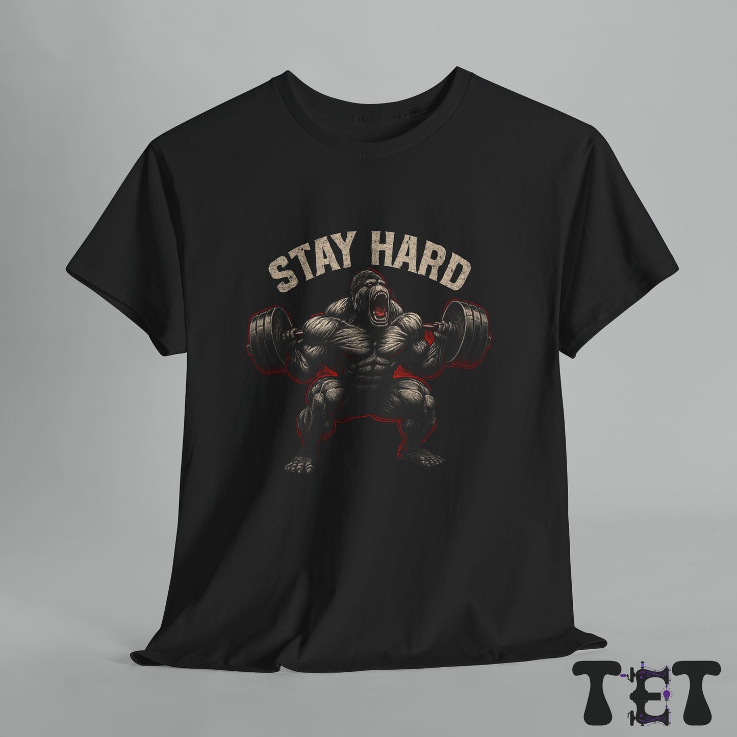 Stay Hard Fitness Tee, Gym Apparel, Unisex Heavy Cotton Shirt, Workout Motivation Tee, Strength Training Gift Idea, Fitness Lifestyle Top