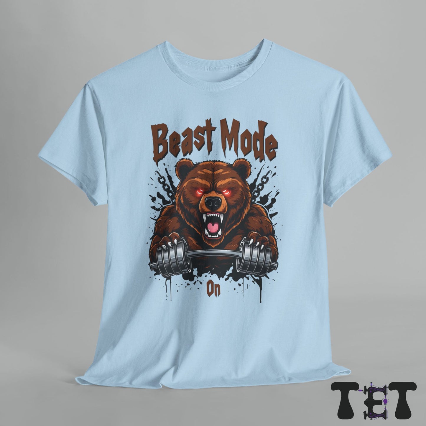 Beige Beast Mode Gym Tee