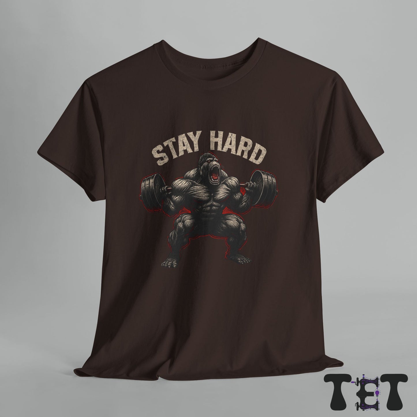 Stay Hard Fitness Tee, Gym Apparel, Unisex Heavy Cotton Shirt, Workout Motivation Tee, Strength Training Gift Idea, Fitness Lifestyle Top