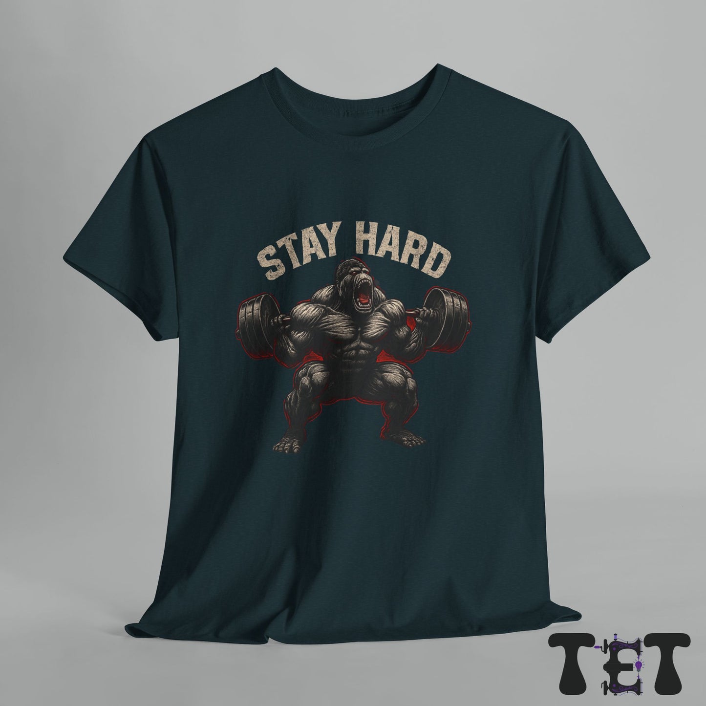 Stay Hard Fitness Tee, Gym Apparel, Unisex Heavy Cotton Shirt, Workout Motivation Tee, Strength Training Gift Idea, Fitness Lifestyle Top