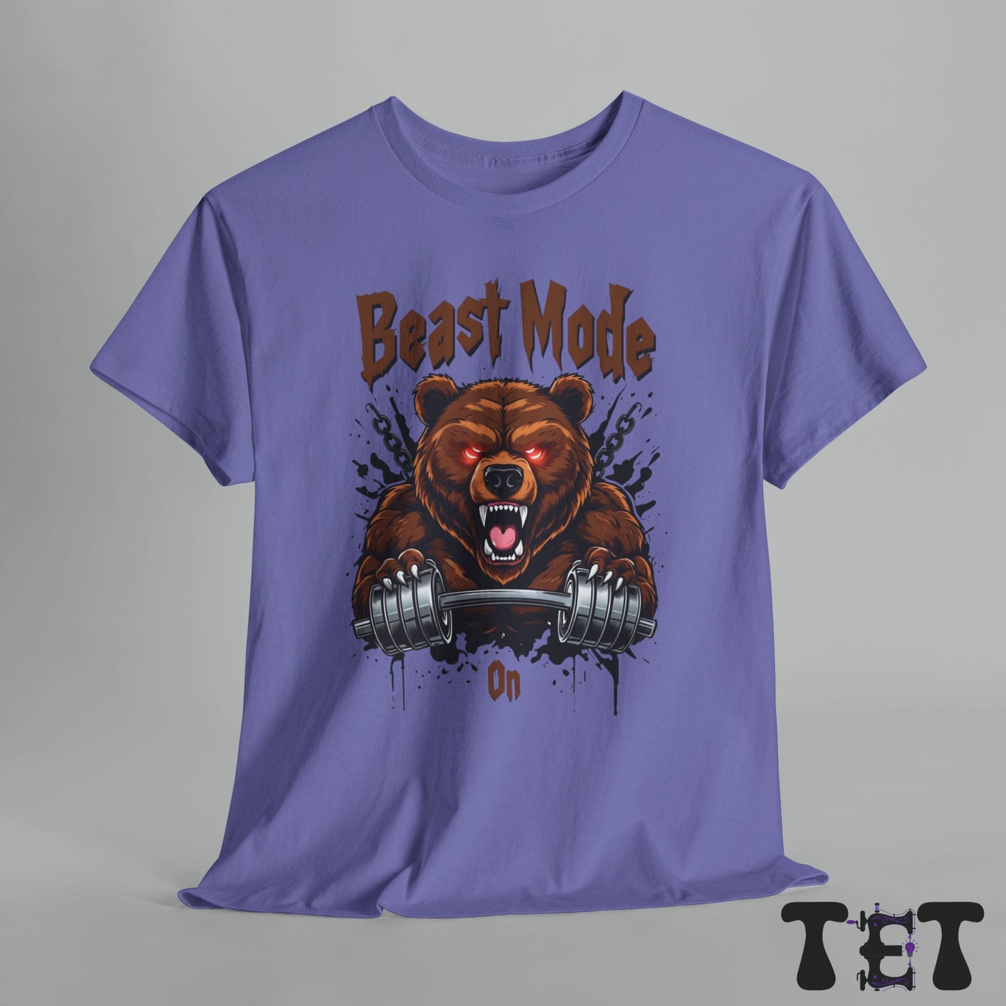 Beige Beast Mode Gym Tee